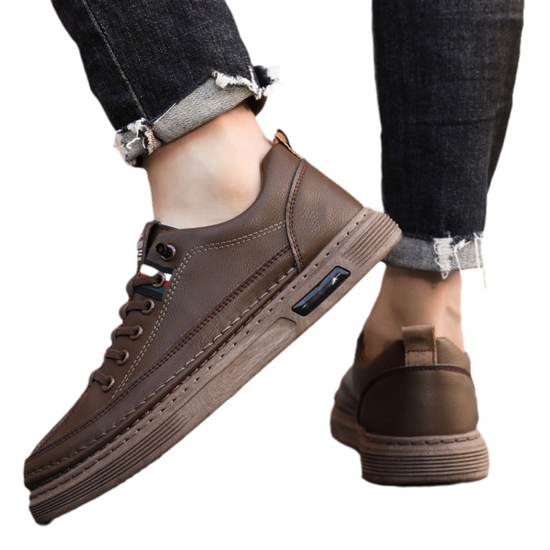 Shoes for Men 2025 New Popular Men's Shoes Trbottomyy Versatile Casual Shoes Men's Leather Soft Sole Business Sneakers Men's Leather Shoes