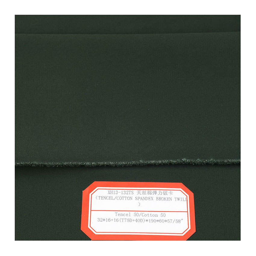 Spot cotton Tencel stock fabric Tencel cotton stretch broken card T75d + 40d g weight 224g