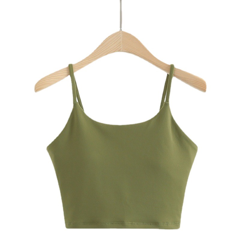 lulu Sports Vest Women's Fitness Clothes Outer Wear Sling Running Top Single Wear Pad bra Yoga Underwear