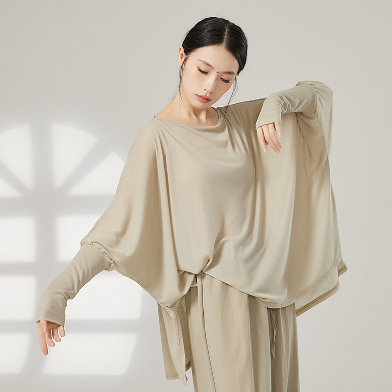 Modern Dance Clothing Women's Loose Dancing Birthday Wear Long Sleeve Top