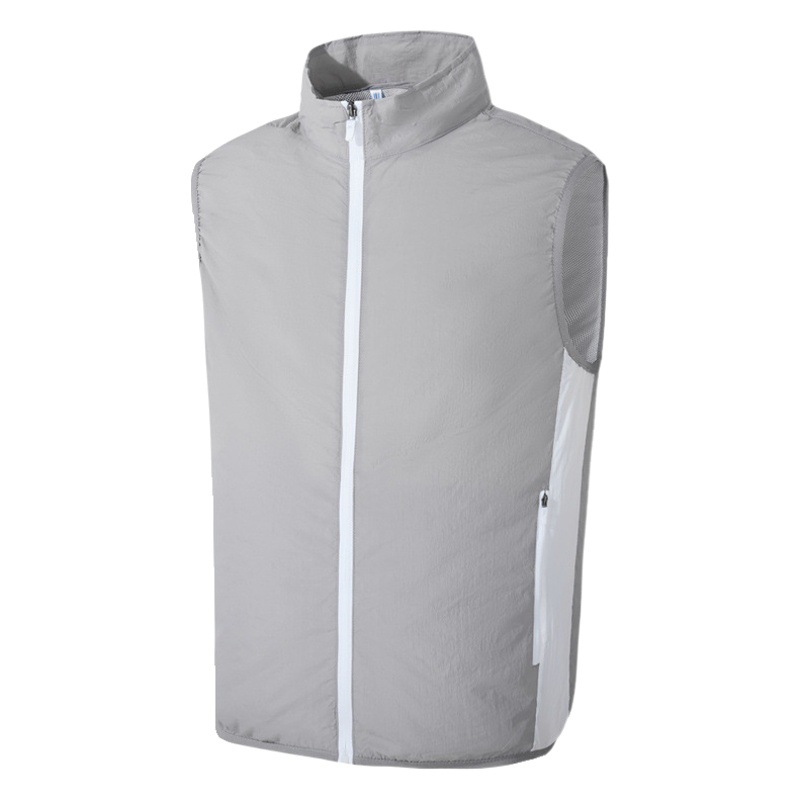 Air conditioning clothing vest skin clothing outdoor fishing clothing vest charging fan cooling cooling sunscreen clothing