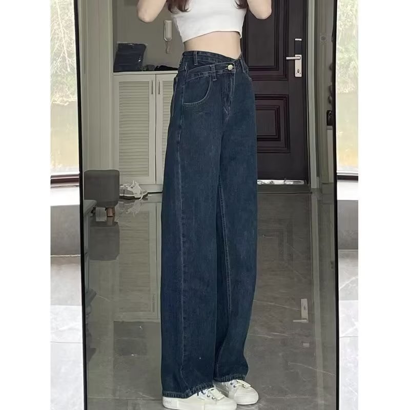 Picture of Wide Leg Jeans Women's Autumn 2024 New Loose Casual High Waist Straight Tube Design Trendy Trousers