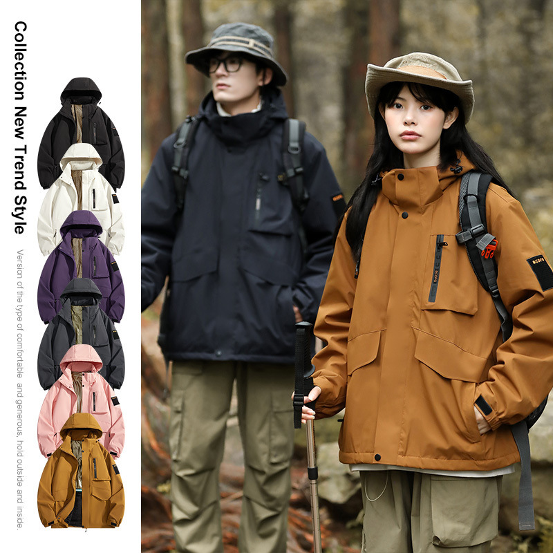 Youth Charge Clothes for Men and Women Couple New Autumn and Winter Outdoor Hooded Windproof Warm Jacket Coat Cotton Thickened