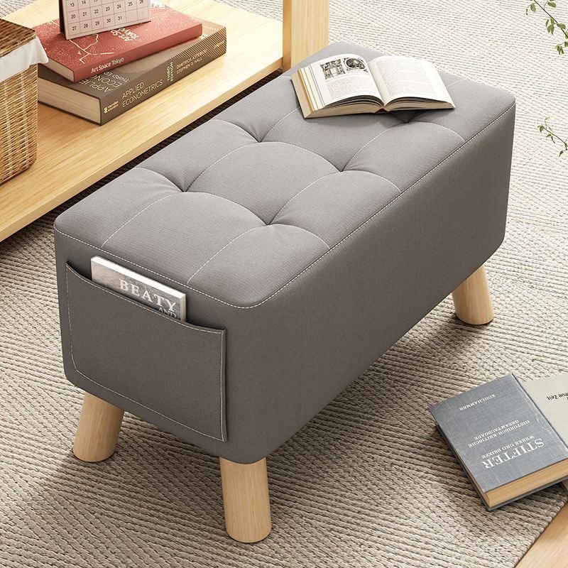 Entryway Shoe-Changing Stool, Small Stool for Fitting Room, Shoe-Wearing Stool, Rectangular Adult Low Stool, Long Bench, Wooden