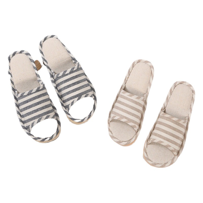 Cixi Linen Slippers Summer Home Household Indoor Slippers Linen Slippers Men's Cotton and Linen Home Eva Slippers Women