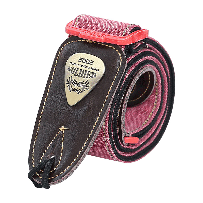 Picture of Soldier Soldier Guitar Strap Folk Wood Electric Guitar Shoulder Strap Bass Widened Leather Strap Perseus