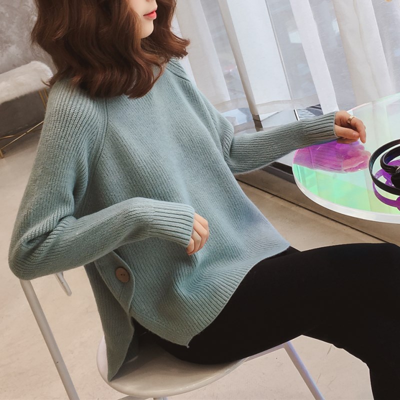 Picture of Autumn and Winter 2024 New Women's Half Turtleneck Sweater Women's Pullover Loose Korean Style Knitted Bottoming Shirt Outer Top