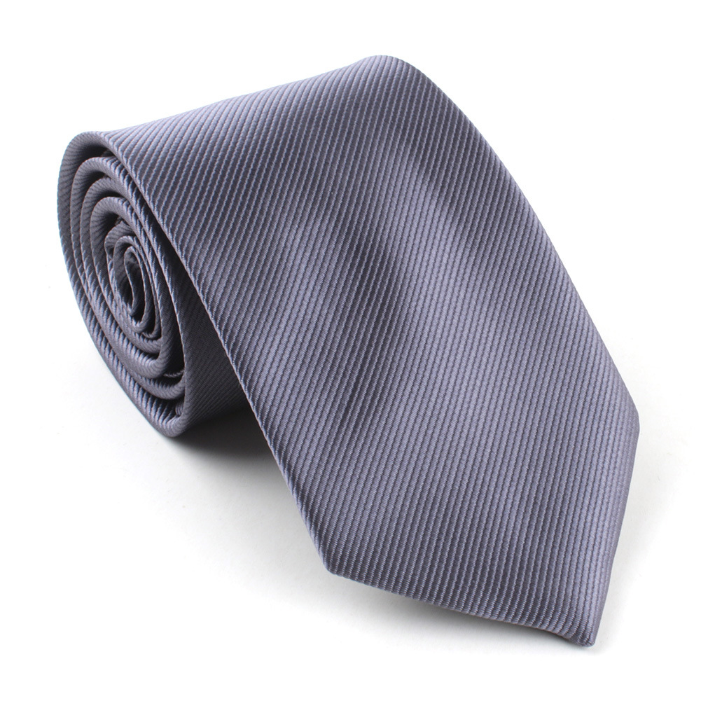 Picture of Men's tie cross-border polyester silk 8cm dress solid color fine thread jacquard collar pole spot wholesale one