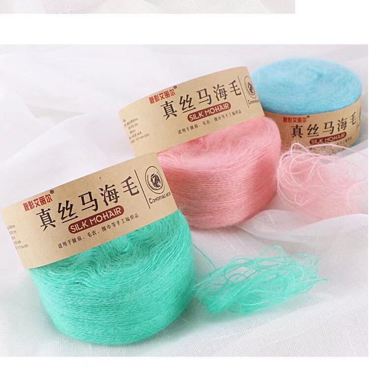 Silk and Mauhair Wool Hand-woven Plush Line Thin Line Shawl Scarf Line Mink Cashmere Wiring