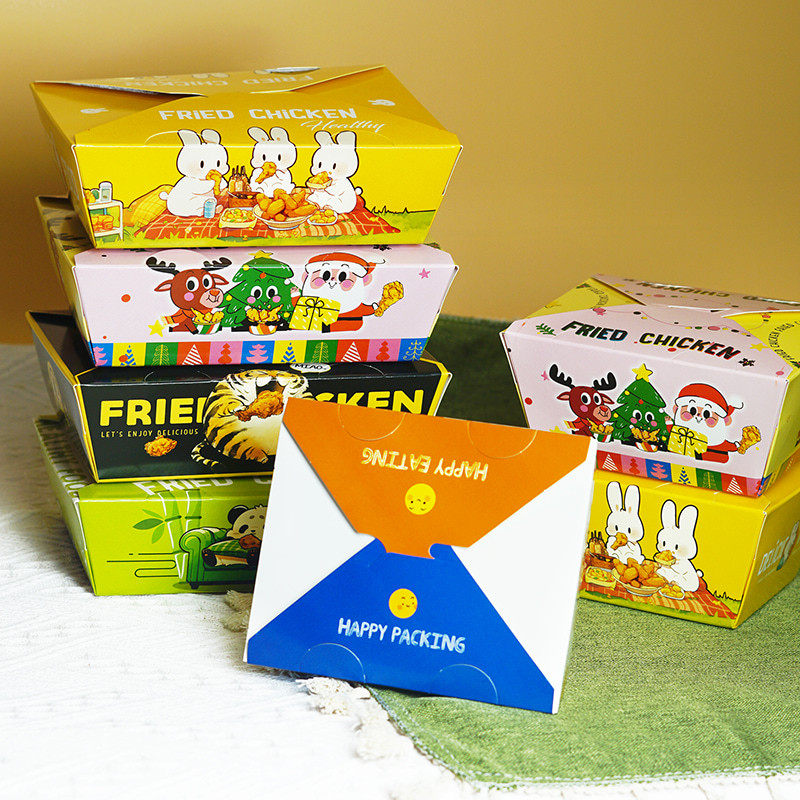 Commercial Disposable Korean-Style Foldable Aluminum Foil Takeout Boxes for Fried Chicken, with Insulation, Light Film, Oil-Proof Packaging, and Eco-Friendly Materials