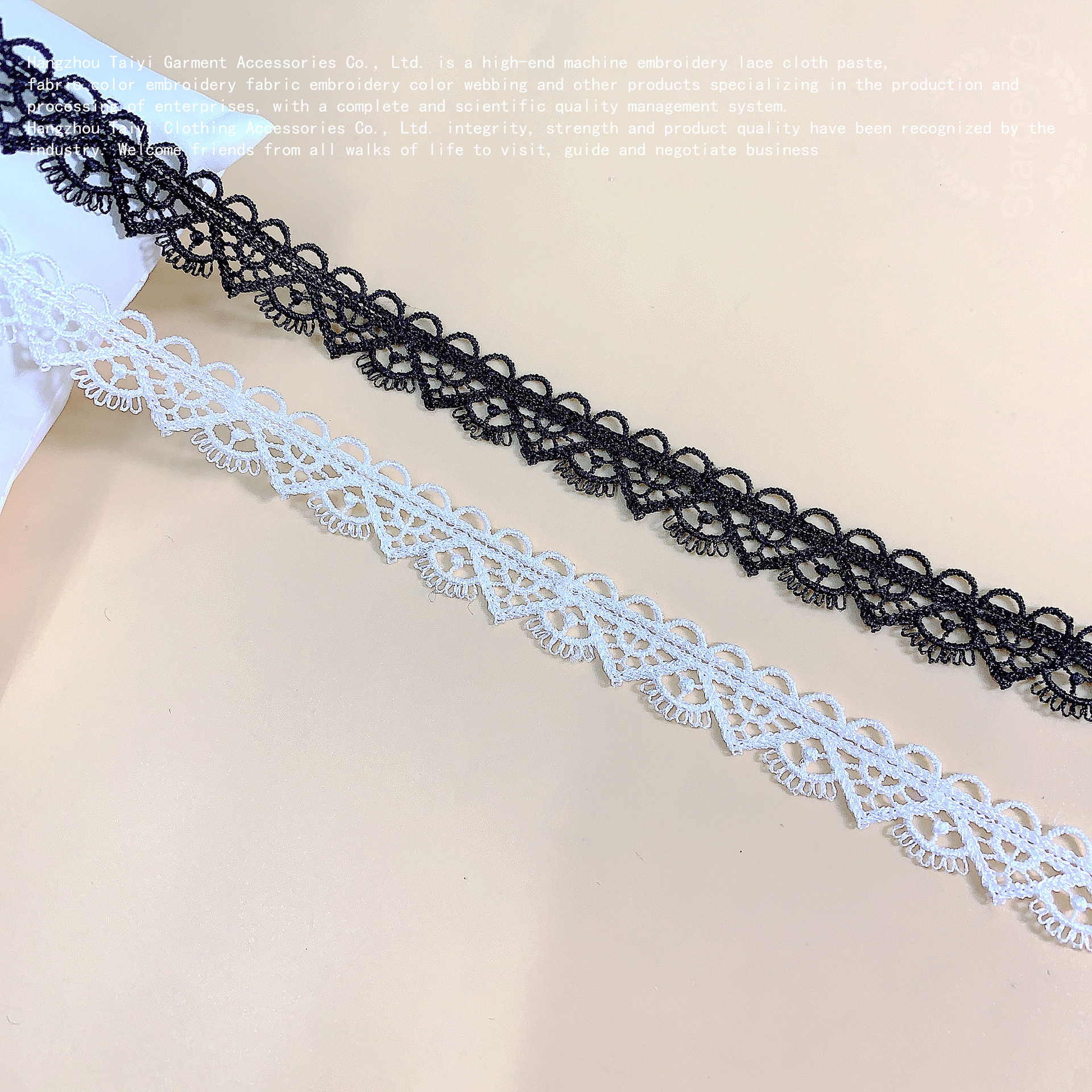 Good things polyester hollow polyester water-soluble lace clothing accessories jewelry materials DIY unilateral wave bar code lace