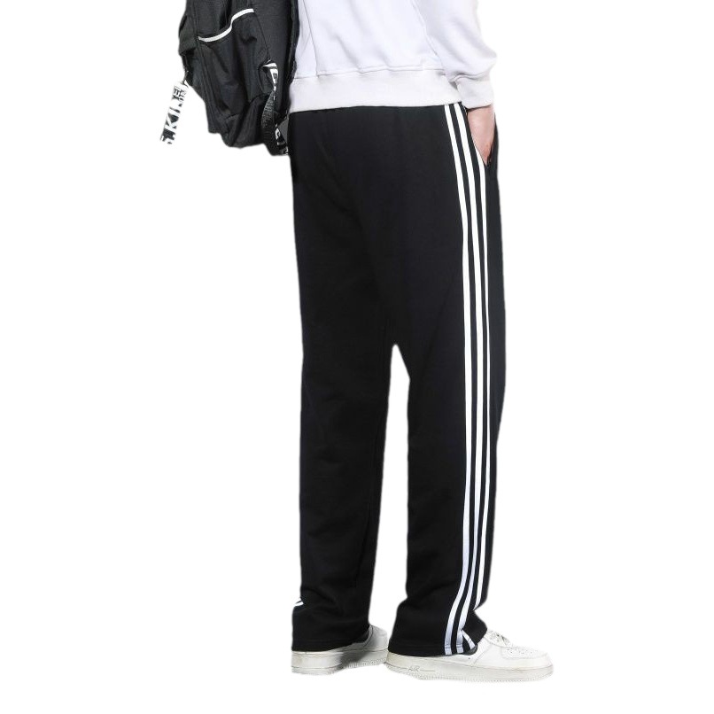 Knitted Pants Men's Three-Stripe Vertical Stripes School Pants Men's Sports Pants Simple Versatile Casual Pants Men's Popular Trousers