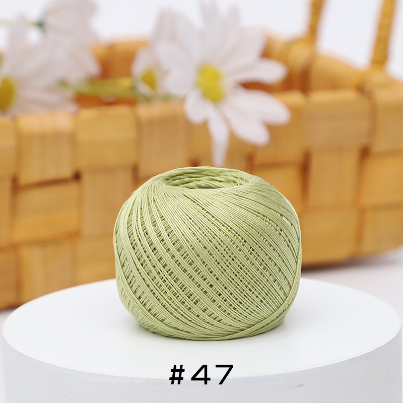Picture of Warm Color No.10 Lace Strongly Twisted Mercerized Pearl Egyptian Long-staple Cotton Handmade Micro-hook Hand-bow Ball 20g Wool Ball