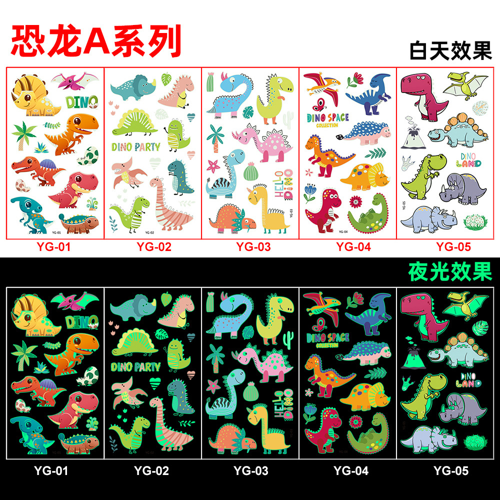 Picture of Amazon New Luminous tattoo Sticker Kids Cartoon Bonus Party Gift tattoo Cross Border Temporary Sticker