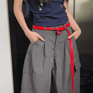 Simple design circle tie hair belt pressed wavy floss multi-color coat jacket waist lady's belt present