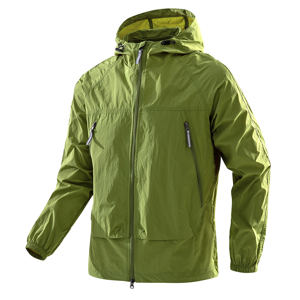 Men's Sun Protection Clothing 2025 New Long-Sleeved Korean Style Pure Color Thin Jacket Men's Outdoor Wholesale Trendy Sun Protection Clothing