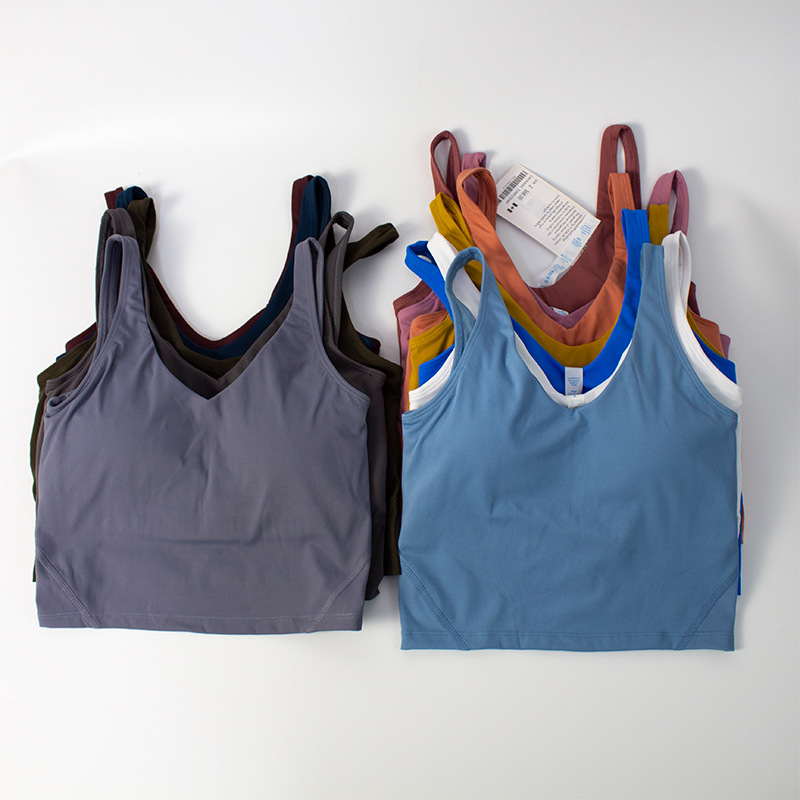 Picture of New Style Yoga Clothing Nylon Naked Tight-fit Sports Bra Women's Bra All-match Fitness Beauty Back Underwear Vest Gather-up