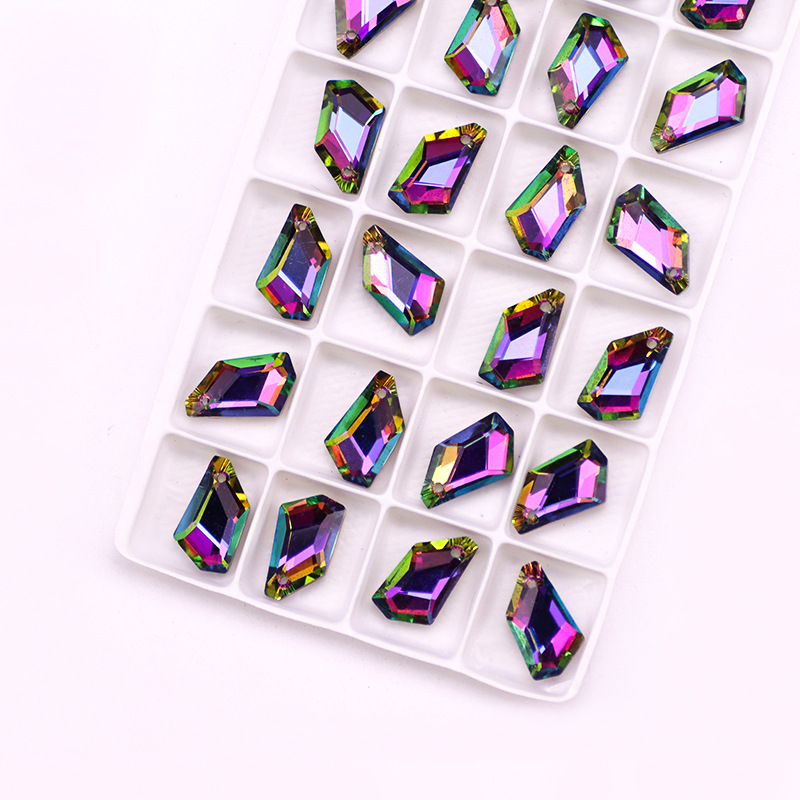 Picture of Factory wholesale diamond orthorhombic stone single hole crystal pendant DIY necklace earrings bracelet jewelry accessories