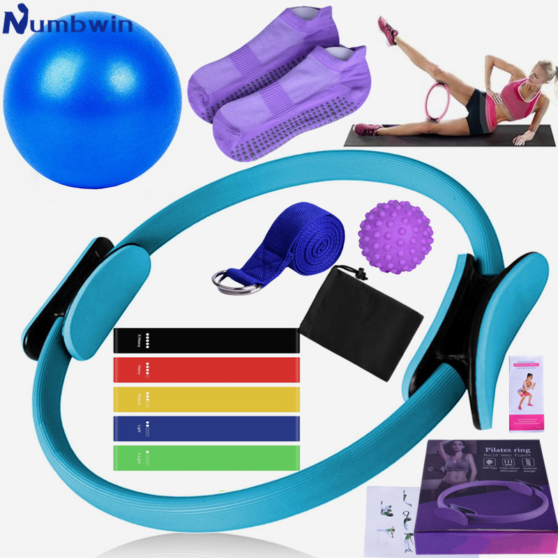 Numbwin Yoga Accessories 13-Piece Set TPE600 Elastic Ring Pilates Yoga Ball Ball Set
