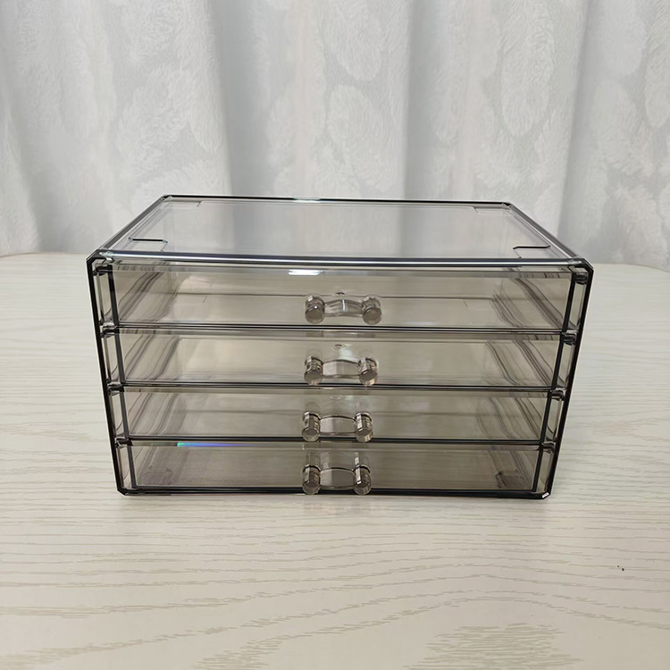 Grey Four-layer Lipstick Mask Drawer-type Organizer Storage Box Dustproof Jewelry Ring Necklace Nail Art Storage Box