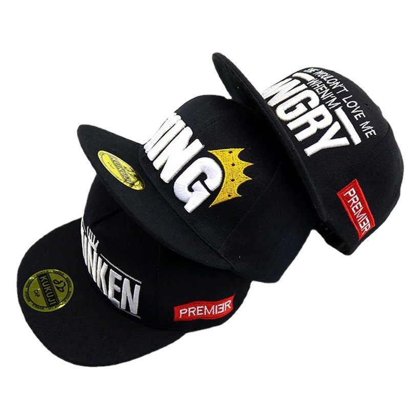 Hat Korean style trendy spring and summer cute embroidered crown flat hip hop children's baseball cap A002