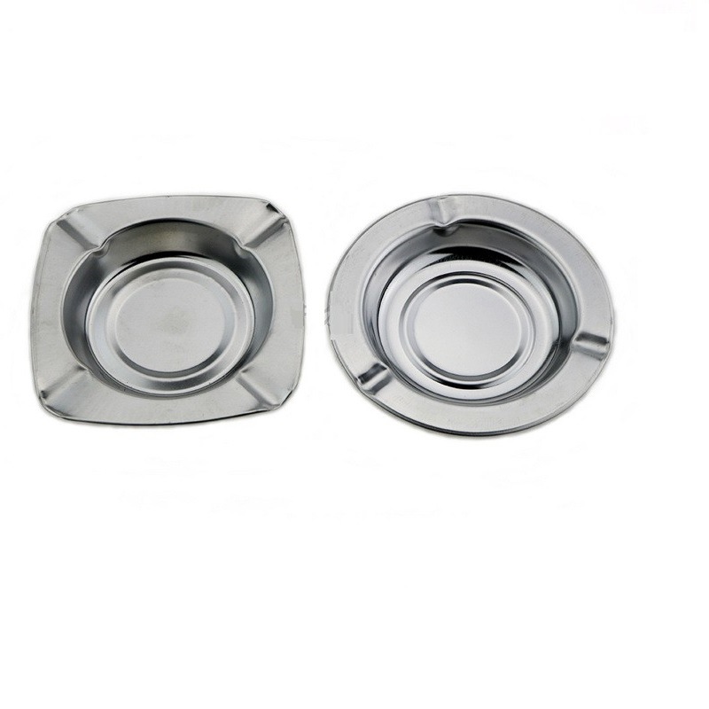 Manufacturer Wholesale Export Household Stainless Steel Ashtray Advertising Promotion Ktv Square Round Gift Custom Logo