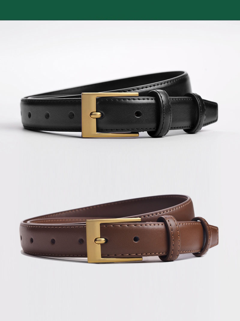 Belt Women's Genuine Leather All-match Jeans with Black Fashion Korean Decorative Belt Women's High-end 2022 New Style