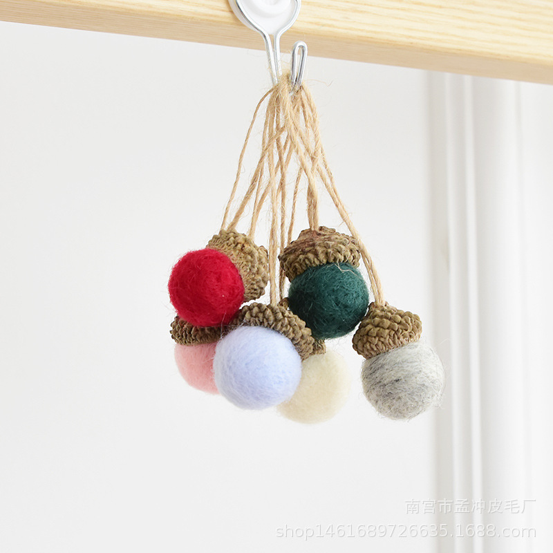 Cross-border wool felt Acorn ball Christmas ornaments handmade diy material scene layout Christmas tree pendant