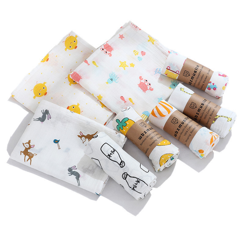 Newborn baby quilt newborn baby gauze wrap towel delivery room package skin-friendly absorbent cotton baby sleeping bag