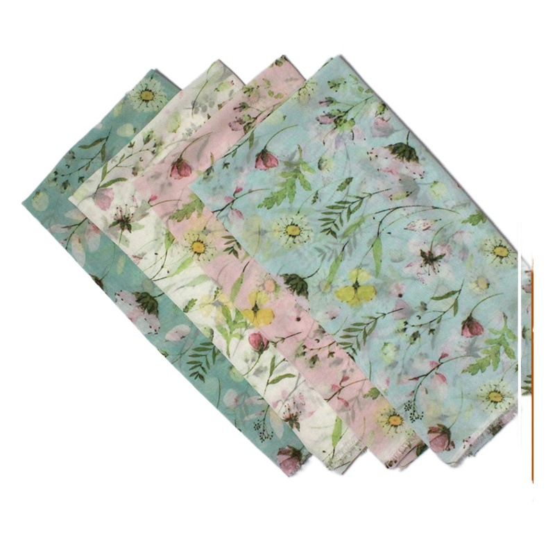 Chiffon beads small floral printed fabric women's clothing dress suspender skirt small skirt fabric new floral skirt cloth
