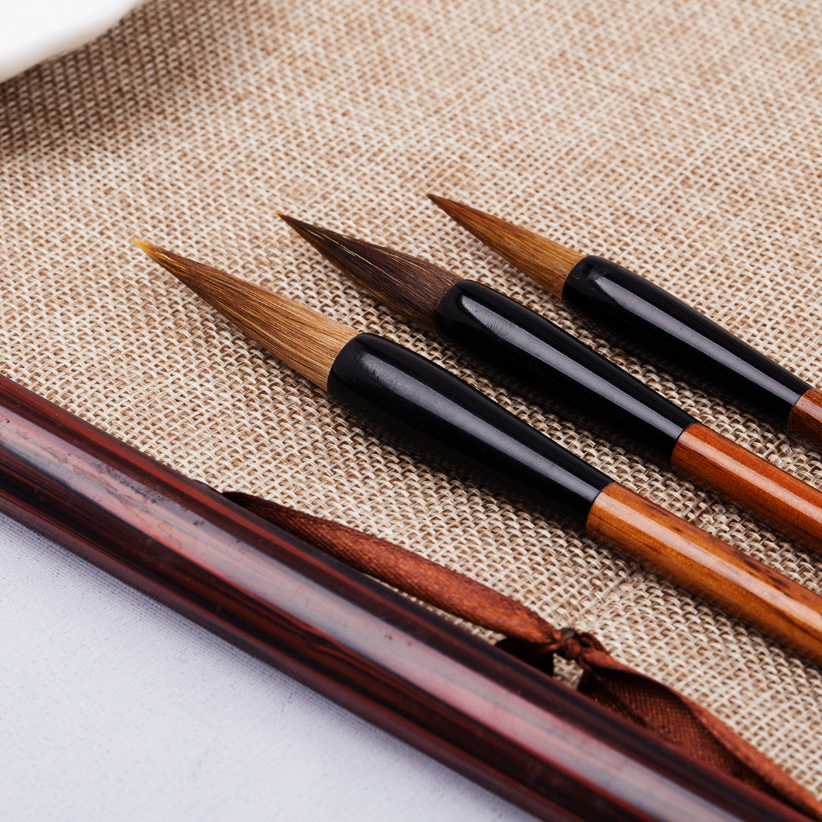 Picture of Deli Stationery Large, Medium and Small Regular Script Student Brush Wolf Hair Brush Set Calligraphy Practice Chinese Painting Brush Ink Wholesale