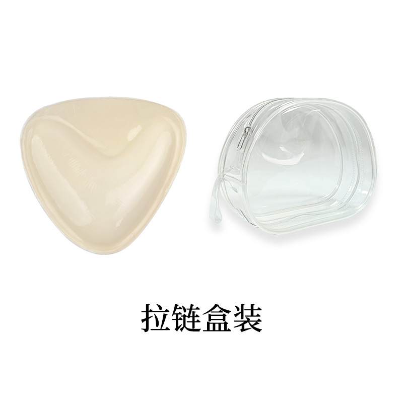 Picture of Triangle Silicone Chest Patch Women's Push-up Self-adhesive Chest Pad Invisible Thickened Sponge Pad Swimwear Bikini Underwear Insert