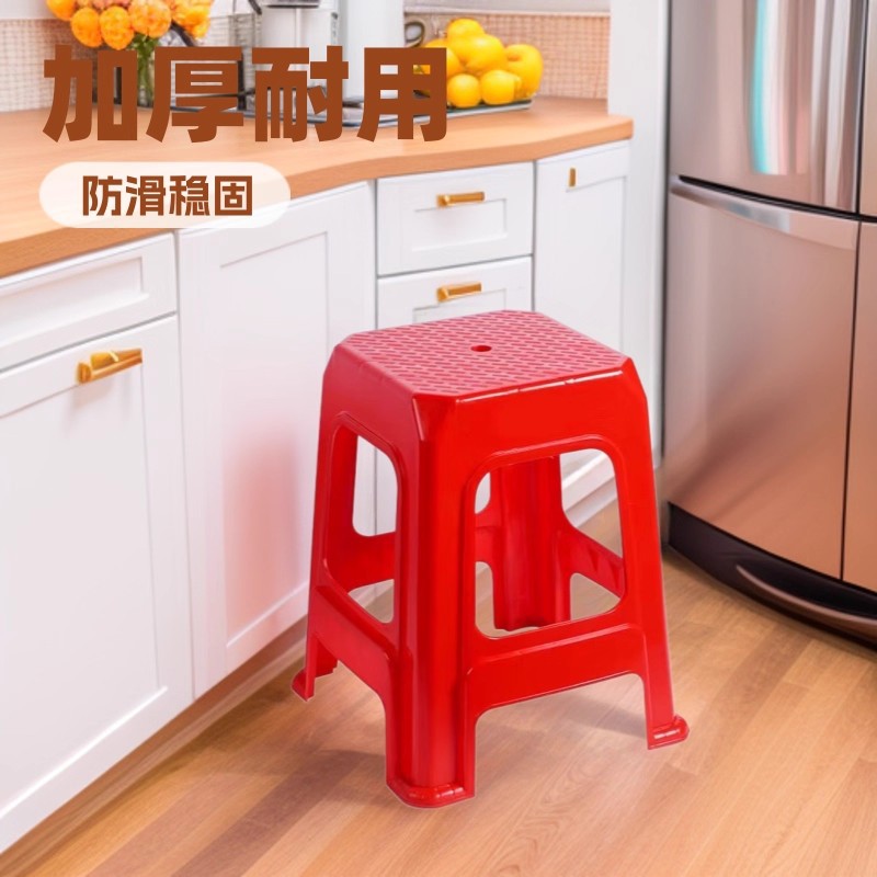Plastic stool home thickened adult sedentary chair square stool round stool bench simple and strong plastic stool high stool