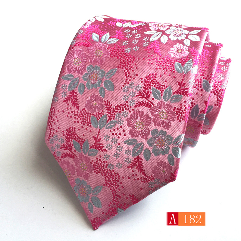 Picture of Source manufacturers polyester jacquard material men's tie big flower spike fashion tie in stock wholesale
