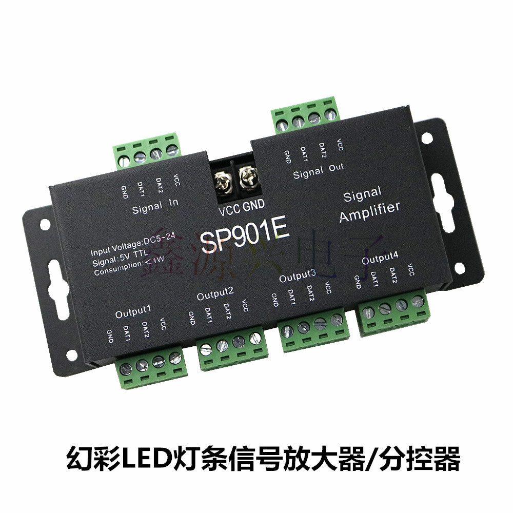 Picture of SP901E Phantom Lights with SPI Amplifier Multi-Channel Flow Back-flow Racing Synchronous Full-color Signal Expansion Sub-control