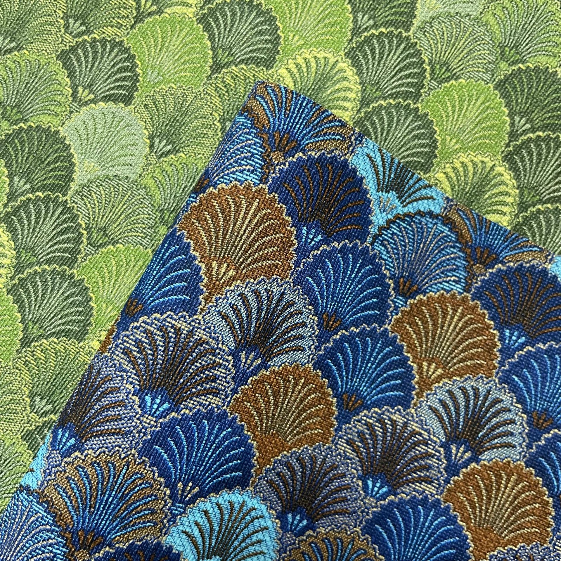 Picture of 0.6MMPVC Printed Leather Shell Flower Peacock Pattern Woven Bags Shoes Decoration Leather Fabric