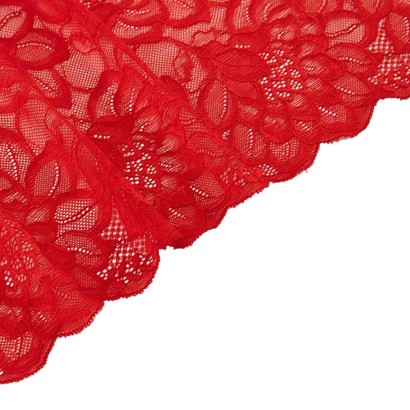 23cm Stretch Lace Flower Wide Lace Lotus Pattern DIY Clothing Red Wedding Dress Collar Decorative Accessories Accessories