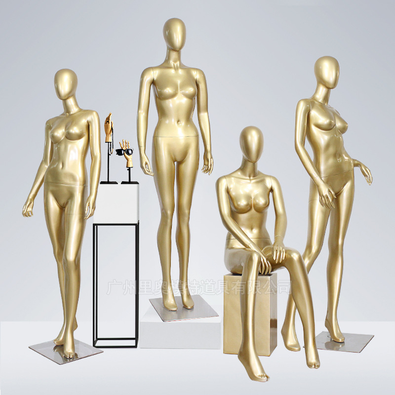 Wedding Dress Model 2025 High-profile Golden Underwear Clothing Egg Head Female Full Body Window Shooting Props