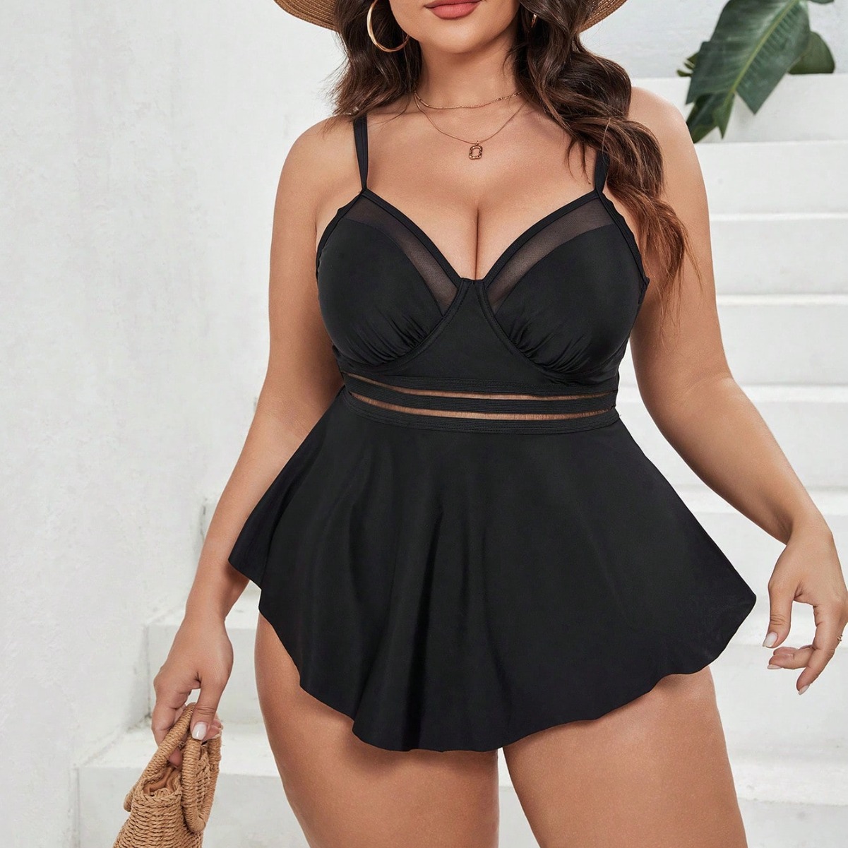 2023 one-piece women's swimsuit cross-border European and American new sexy V-neck jumpsuit women's summer high elastic foreign trade European
