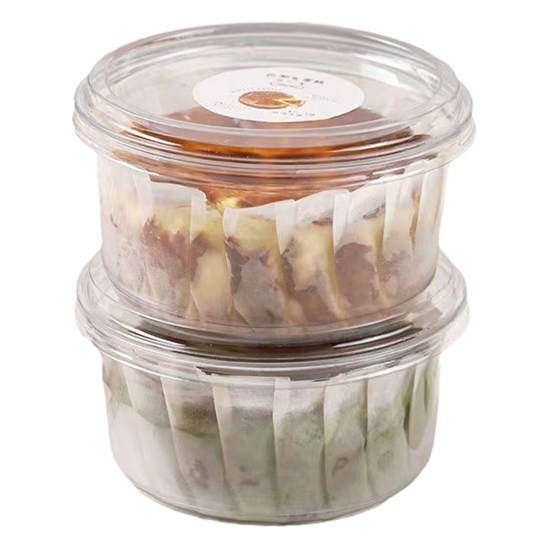 Basque Cake Packaging Box 4 Inch Round Transparent Dessert Packaging Box Cake Strawberry West Point Oil Paper Baking Box