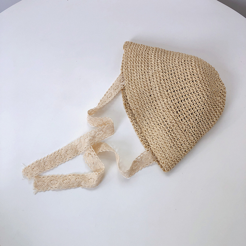 Picture of Children's Sunscreen Hat Summer Beach Girls Straw Fisherman Hat Ins Korean-style Baby Sunshade Basin Hat for 1-3 Years Old Children