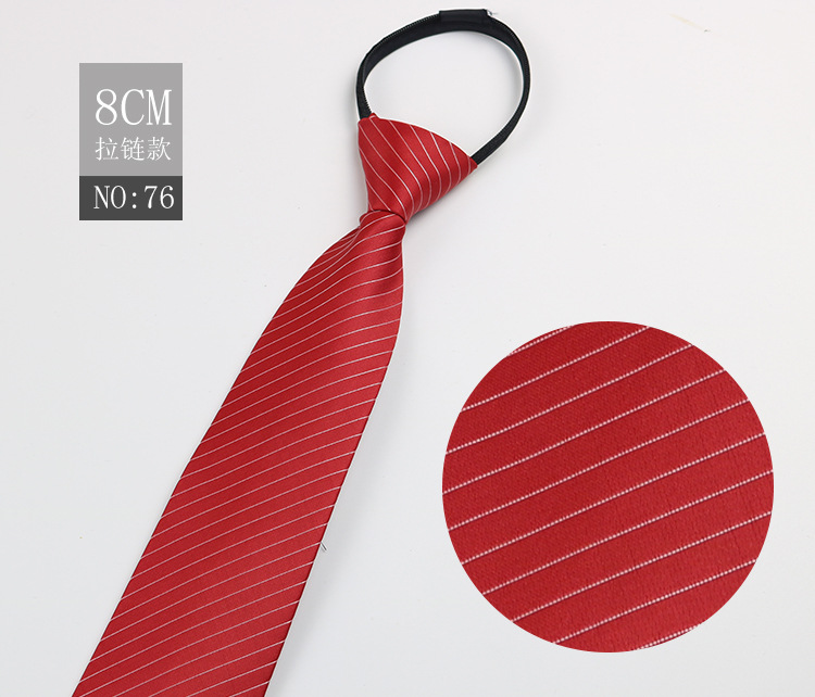 Picture of Factory Black Men's Tie Striped Blue Business Tie Lazy People Knot Free Zipper Tie in stock Wholesale