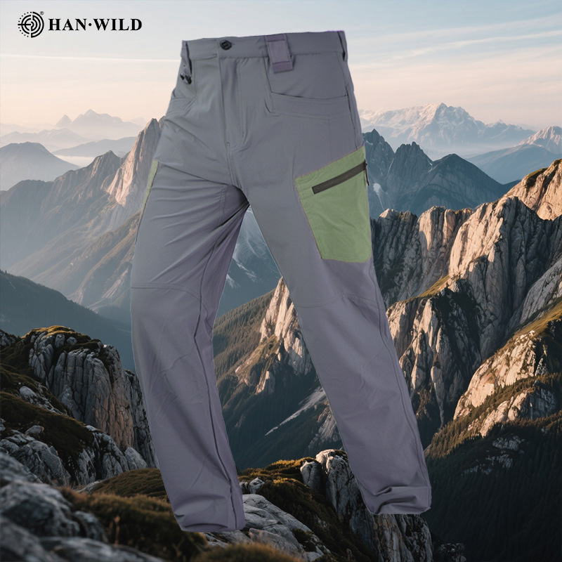 Picture of Hanye Outdoor Cutter Spliced ​​Quick-Drying Pants Summer Breathable Lightweight Quick-Drying Pants Men's Hiking Sports Mountaineering Pants