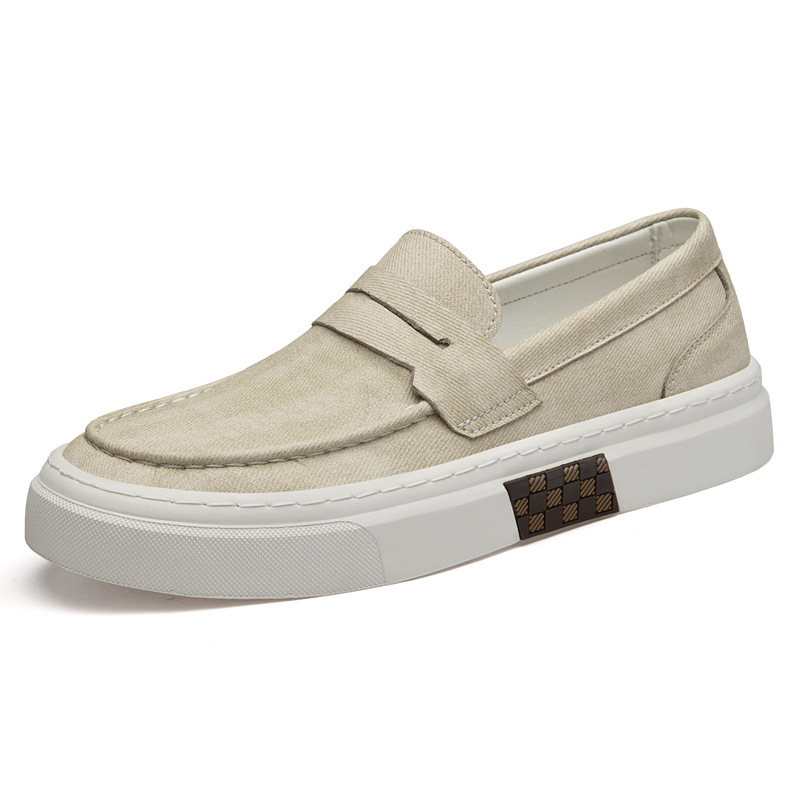 9189 Men's Shoes Loafers Slip-on Shoes Canvas Shoes Spring Low-top Sleeve Canvas Loafer Sports Casual Shoes