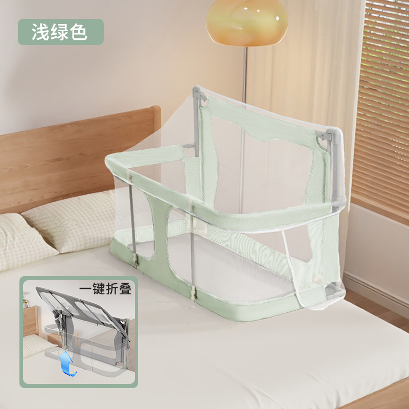 Small apartments with pressure-proof baby beds, bed in-bed fence, protective fence, newborn baby safety rail, one-touch foldable and movable