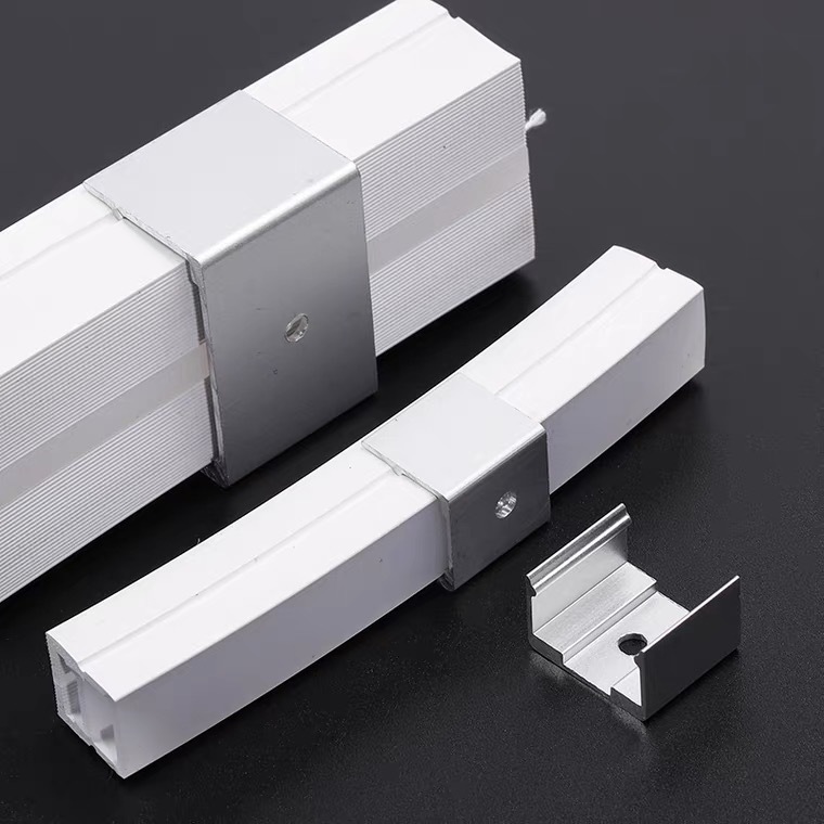 Picture of led silicone linear light with fixed installation buckle embedded light bar accessories aluminum clip silicone waterproof plug