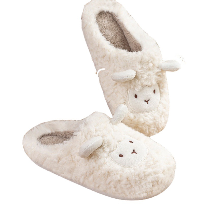 Girl's heart sheep a sheep wholesale cartoon cotton slippers women's indoor warm home non-slip cute plush slippers