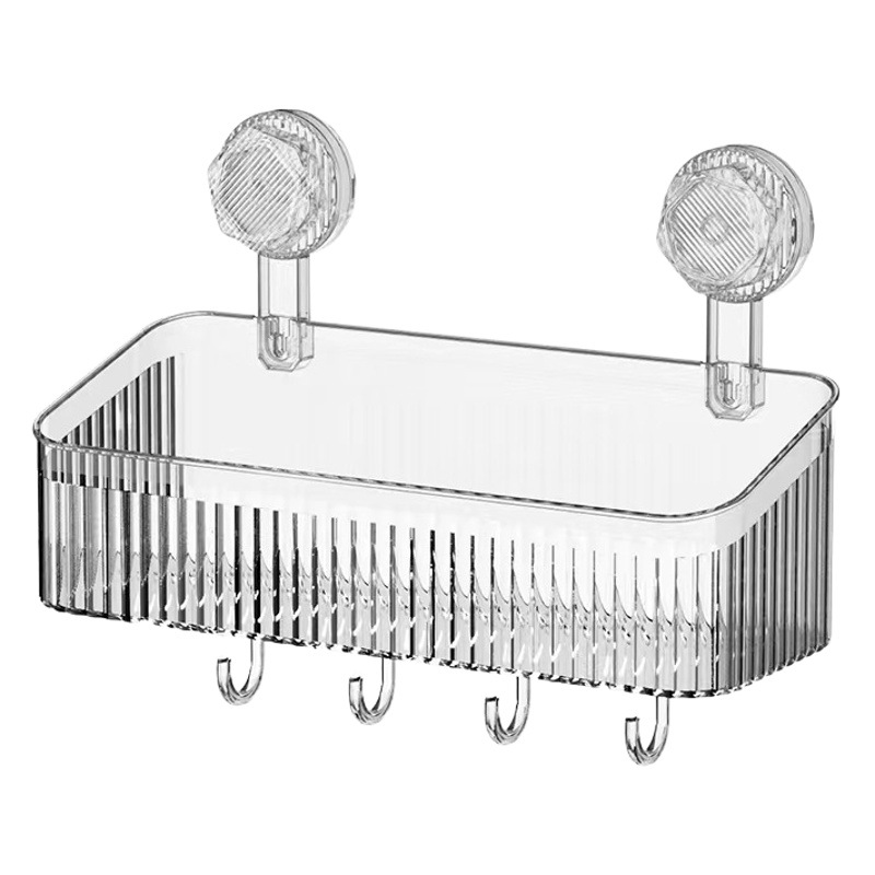 Picture of Bathroom strong suction cup storage rack household punch-free cosmetic mouthwash Cup rack kitchen wall-mounted seasoning storage rack