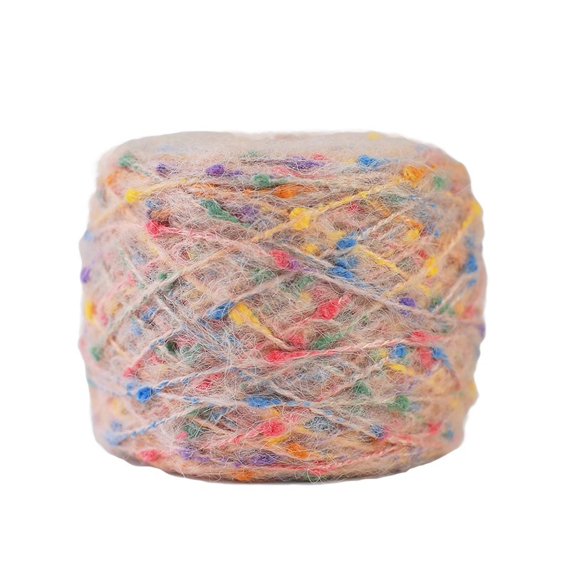 Hand-Woven Rainbow Bean Scarf Line Doll Handmade DIY Special Line Homemade Bag Woven Bean Yarn Wool Tart
