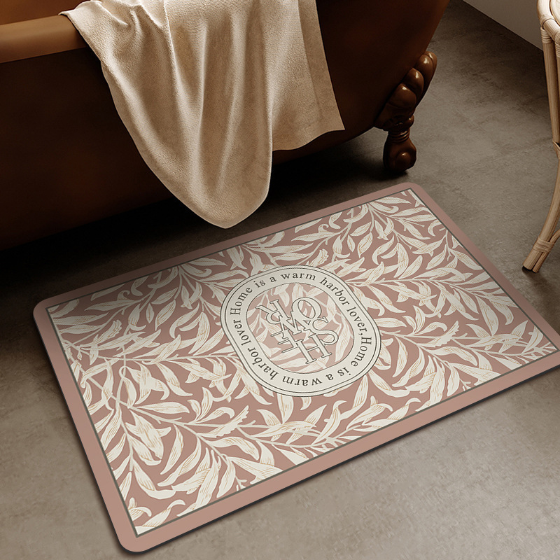 Picture of Diatom mud carpet vintage American floor mat bathroom door mat bedroom entrance mat bathroom kitchen entrance mat